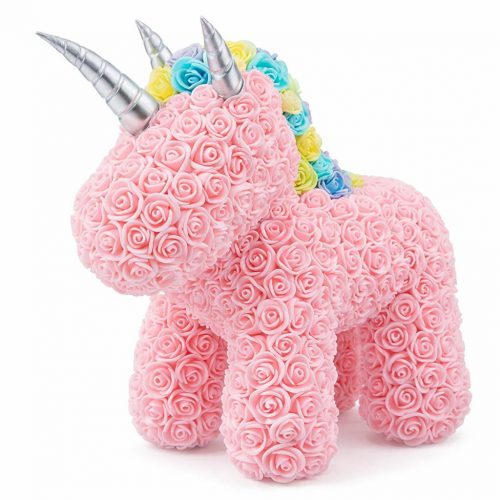 Единорог из роз розовый