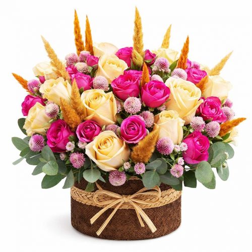Цветочная композиция в корзине «Свидание»
