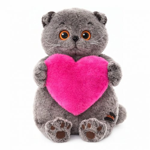 Плюшевый котик с сердцем