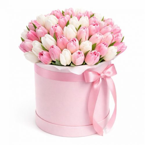 Цветы в шляпной коробке «Весенний Шарм»