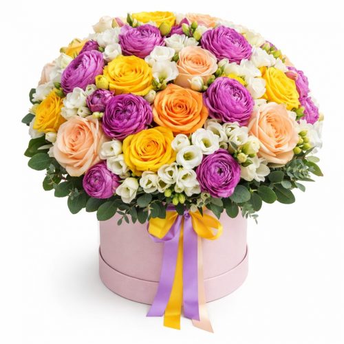 Цветы в коробке «Лагуна»