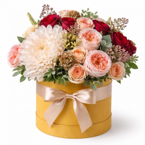 Цветы в коробке «Жемчуг»