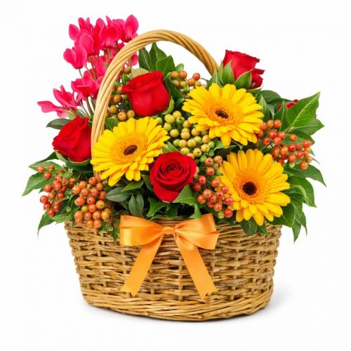 Корзина с цветами «Солнечный Вальс»