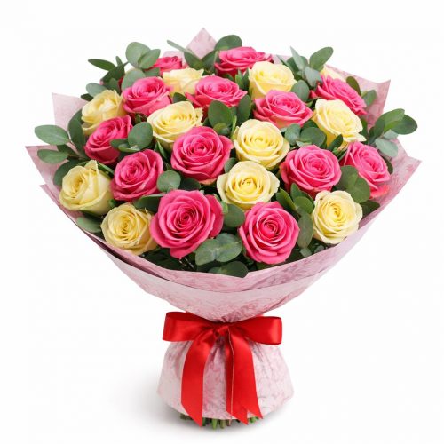 Букет цветов «Розовые шашки»